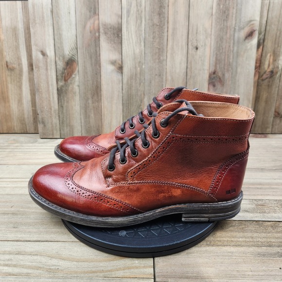 Mens Bed Stu size 9.5 Lace Up Wingtip Chukka Ankle Boots Brown Leather